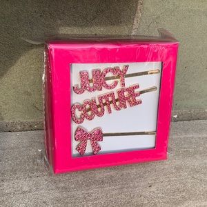 NWT Juicy Couture Gold & Pink Hair Clips 3 Pack